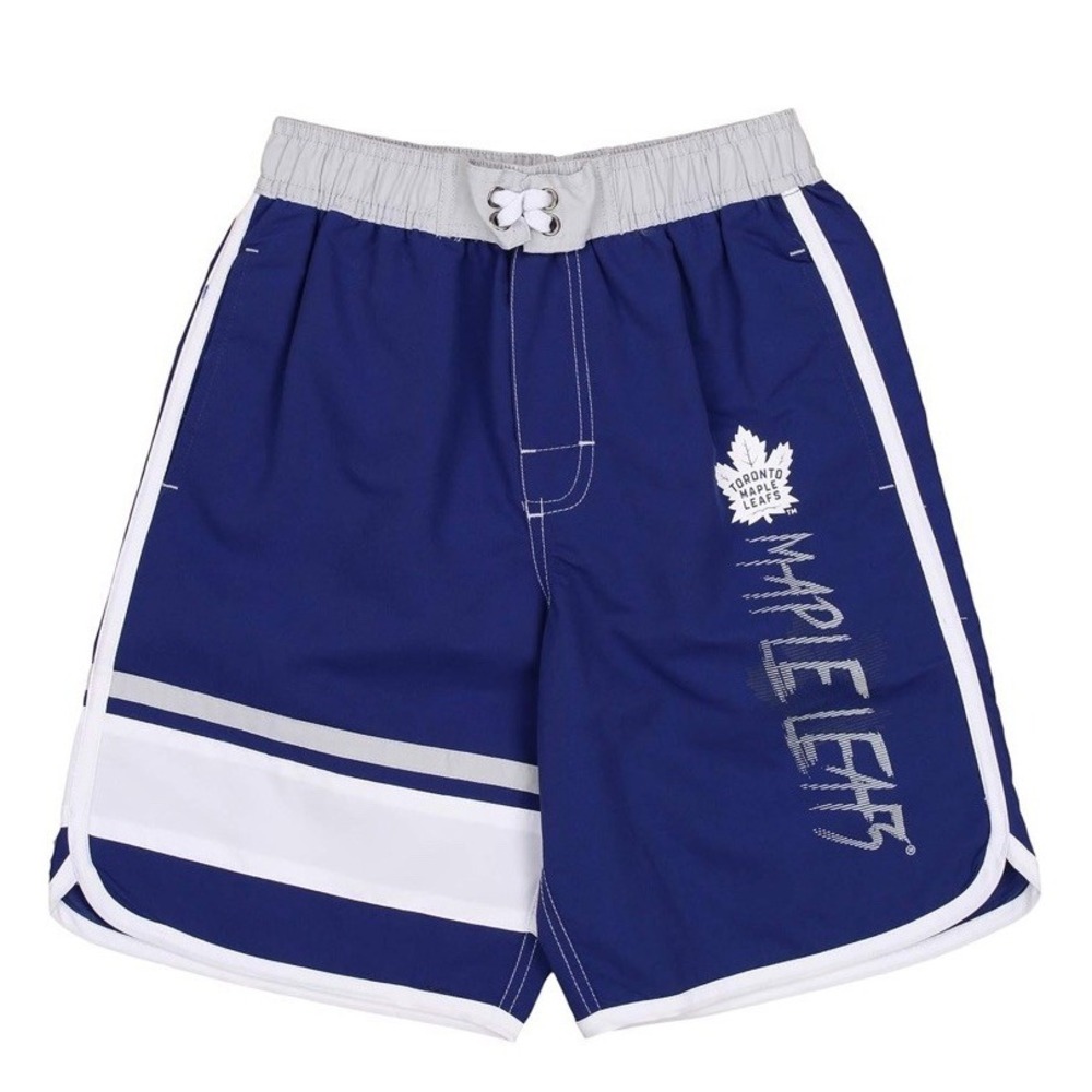 Outerstuff NHL Big Boys‎ Youth XL 18 Swim Shorts Toronto Maple Leafs Bieber Blue